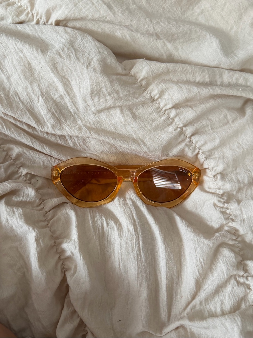 Quay Australia x Kylie Jenner Amber Transparent Cat-Eye Sunglasses